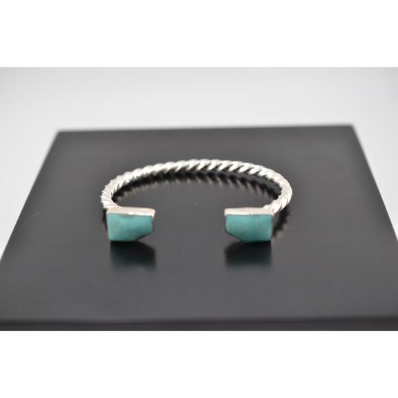 Native America Navajo Sterling Silver Turquoise Bracelet Cuff By Irvin Tsosie - Picture 3 of 3